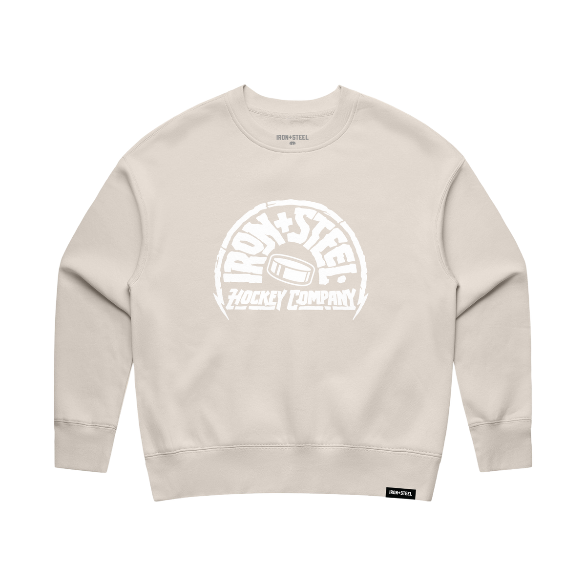 Iron+Steel Co Puck Women's Crew in bone, front