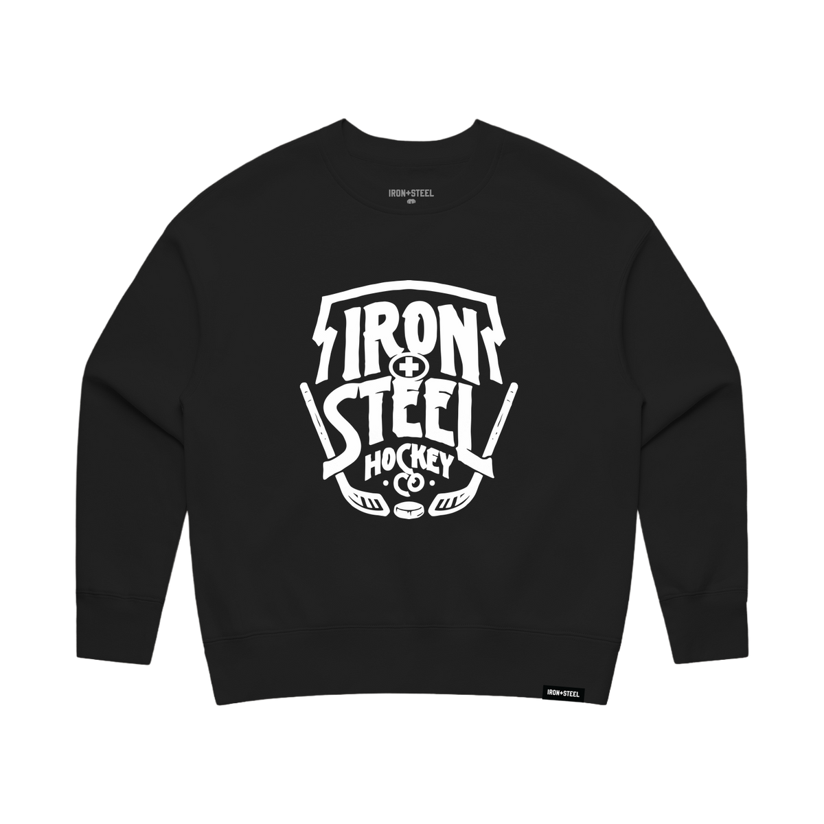 Iron+Steel Co Sticks Women's Crew in black, front