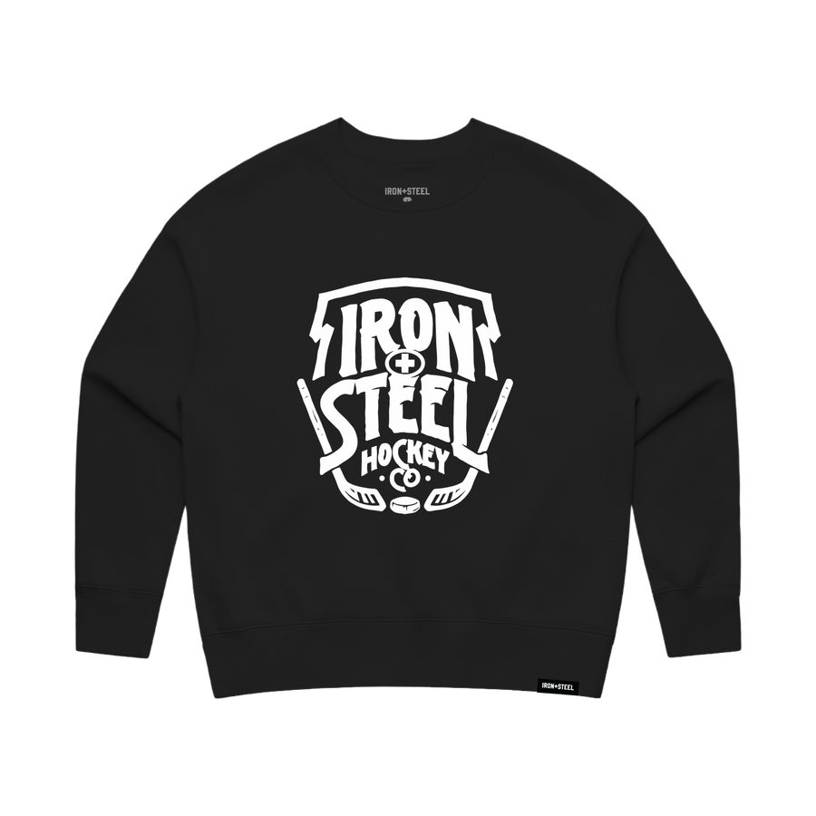 Iron+Steel Co Sticks Women's Crew in black, front