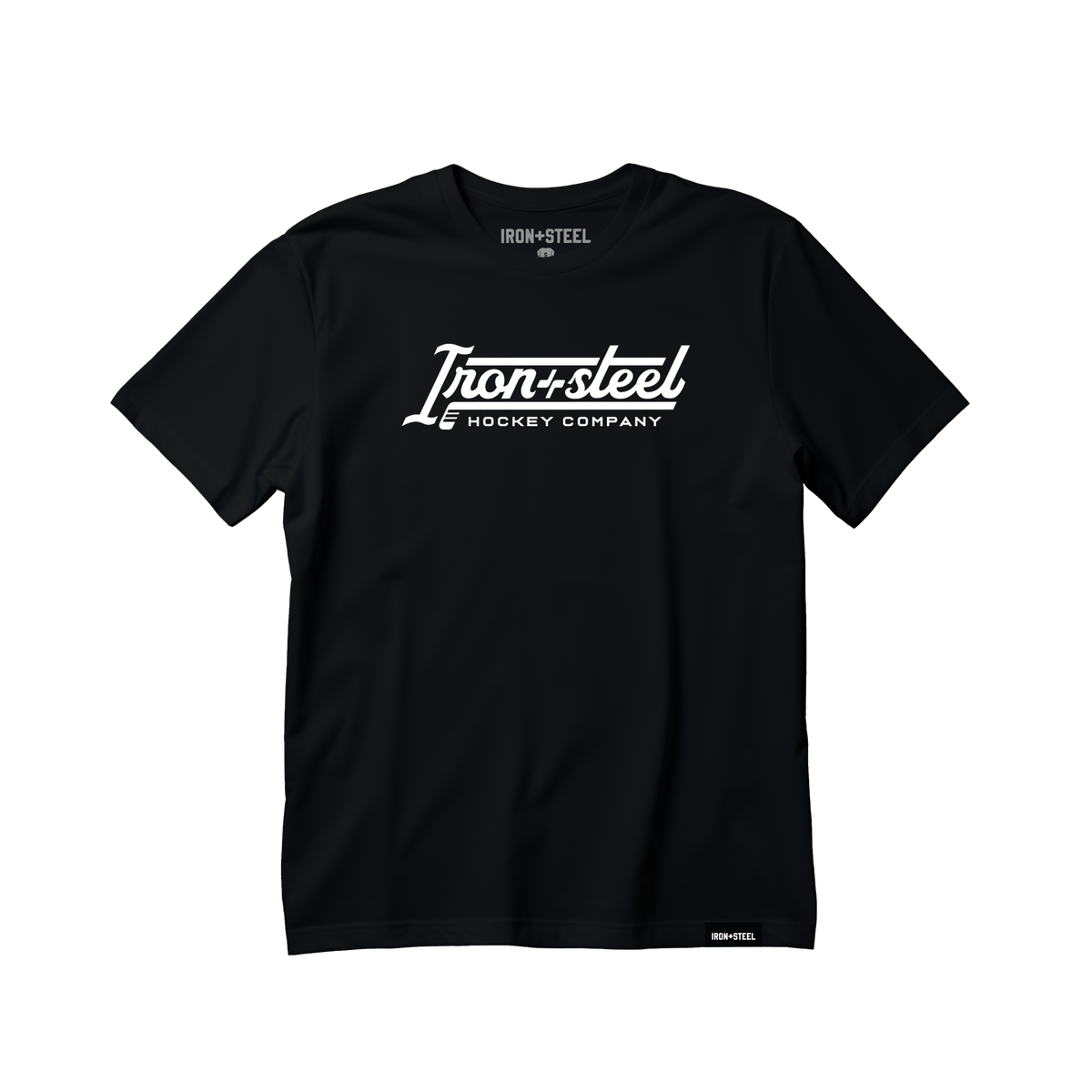 Iron+Steel Company Hockey Tee in black, front