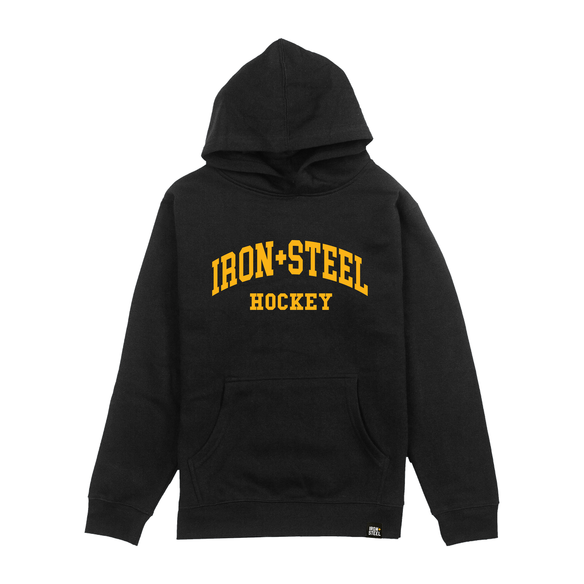Iron+Steel Hockey Arc Gold Youth Hoodie
