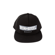 Iron+Steel Plate Snapback Hat - Black