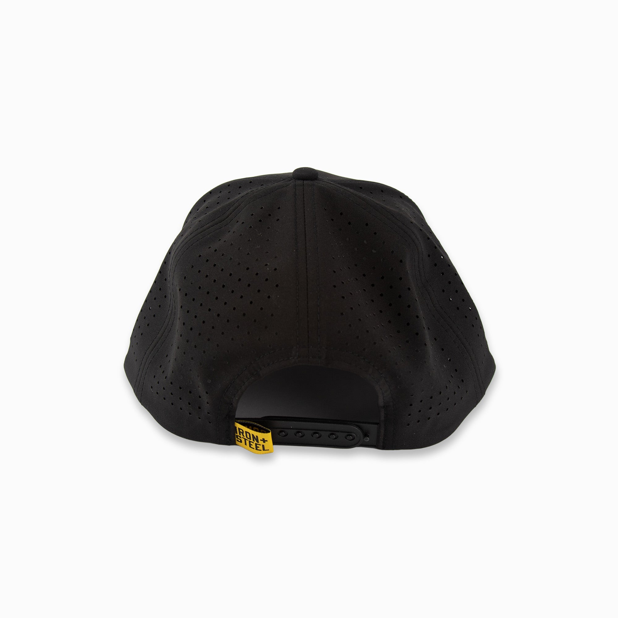 Iron+Steel Plate Snapback Hat - Black