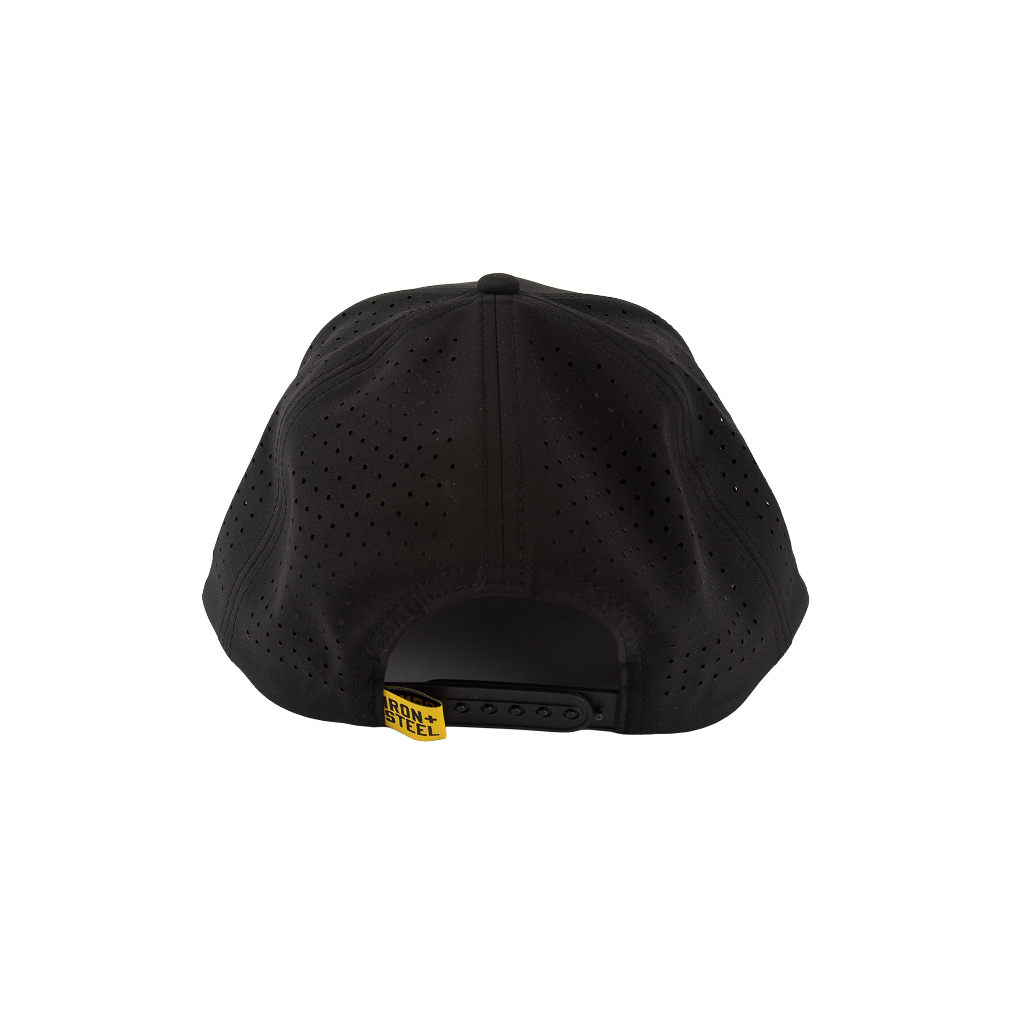 Iron+Steel Plate Snapback Hat - Black