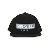 Iron+Steel Plate Snapback Hat - Black