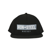 Iron+Steel Plate Snapback Hat - Black