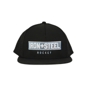 Iron+Steel Plate Snapback Hat - Black