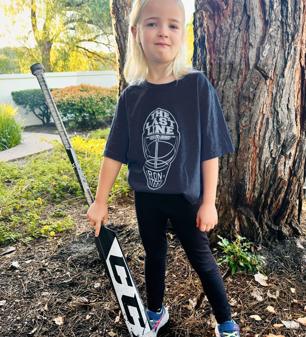 The Last Line Goalie Helmet Hockey Kids Tee