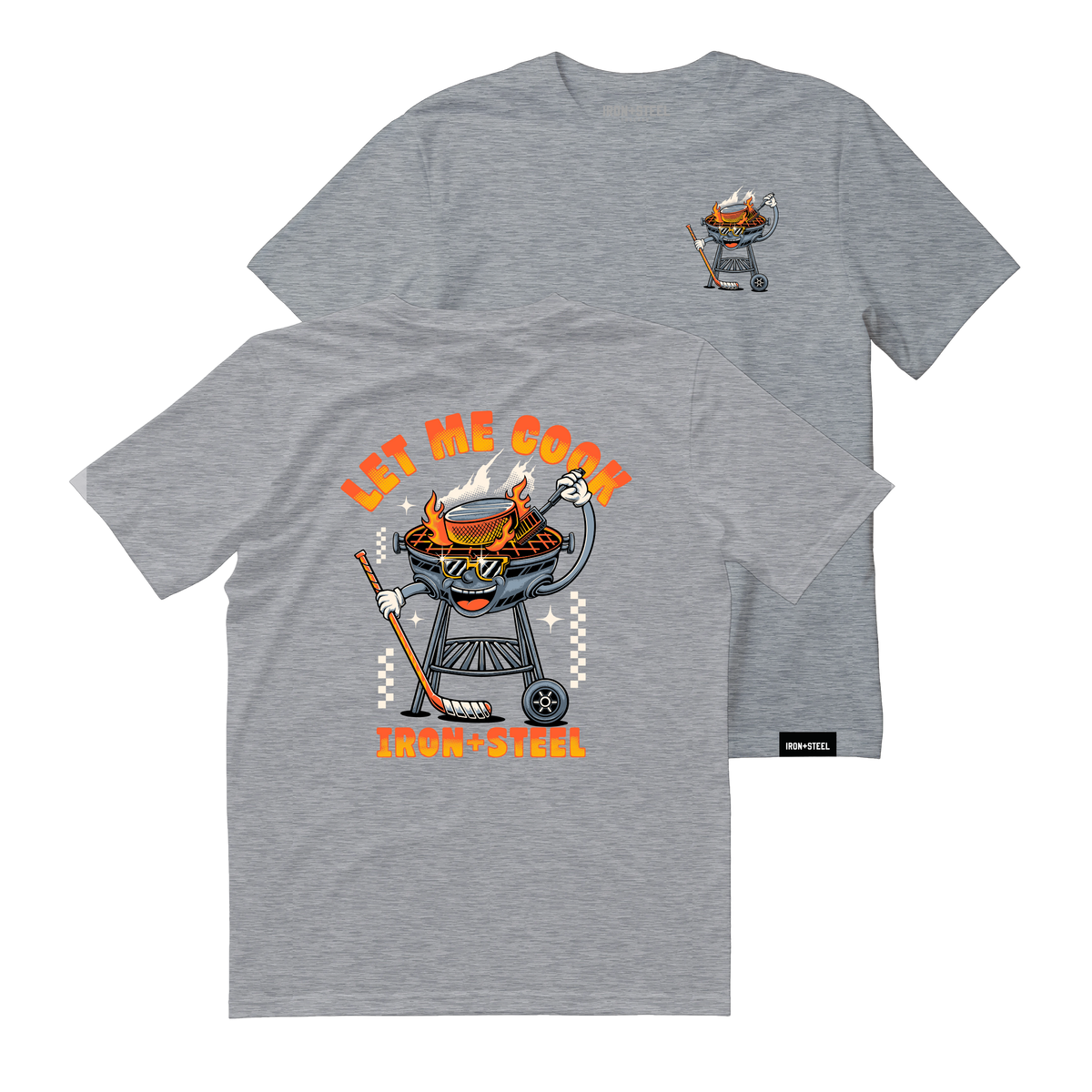 Let Me Cook Hockey Tee in grey