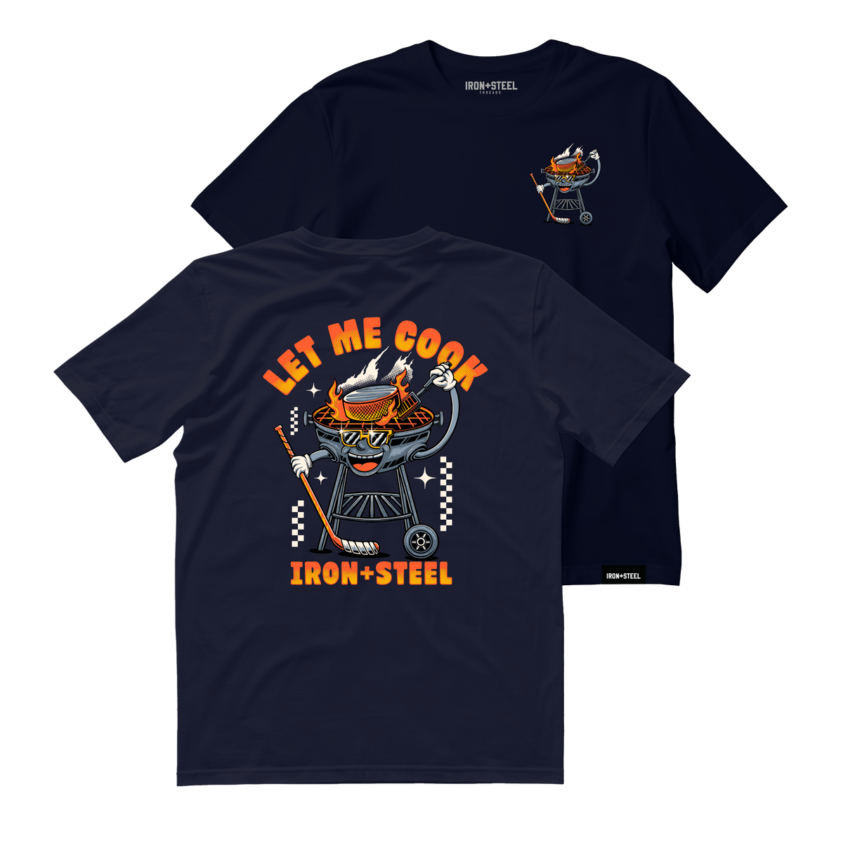 Let Me Cook Hockey Tee in navy