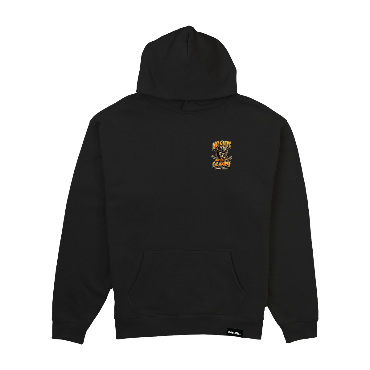 No Guts No Glory Hockey Midweight Hoodie in black, front
