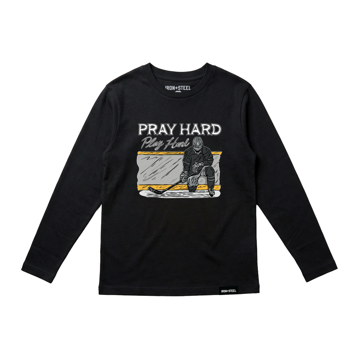Pray Hard Play Hard Hockey Tee