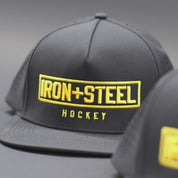 Iron+Steel Gold Plate Snapback Hat - Black