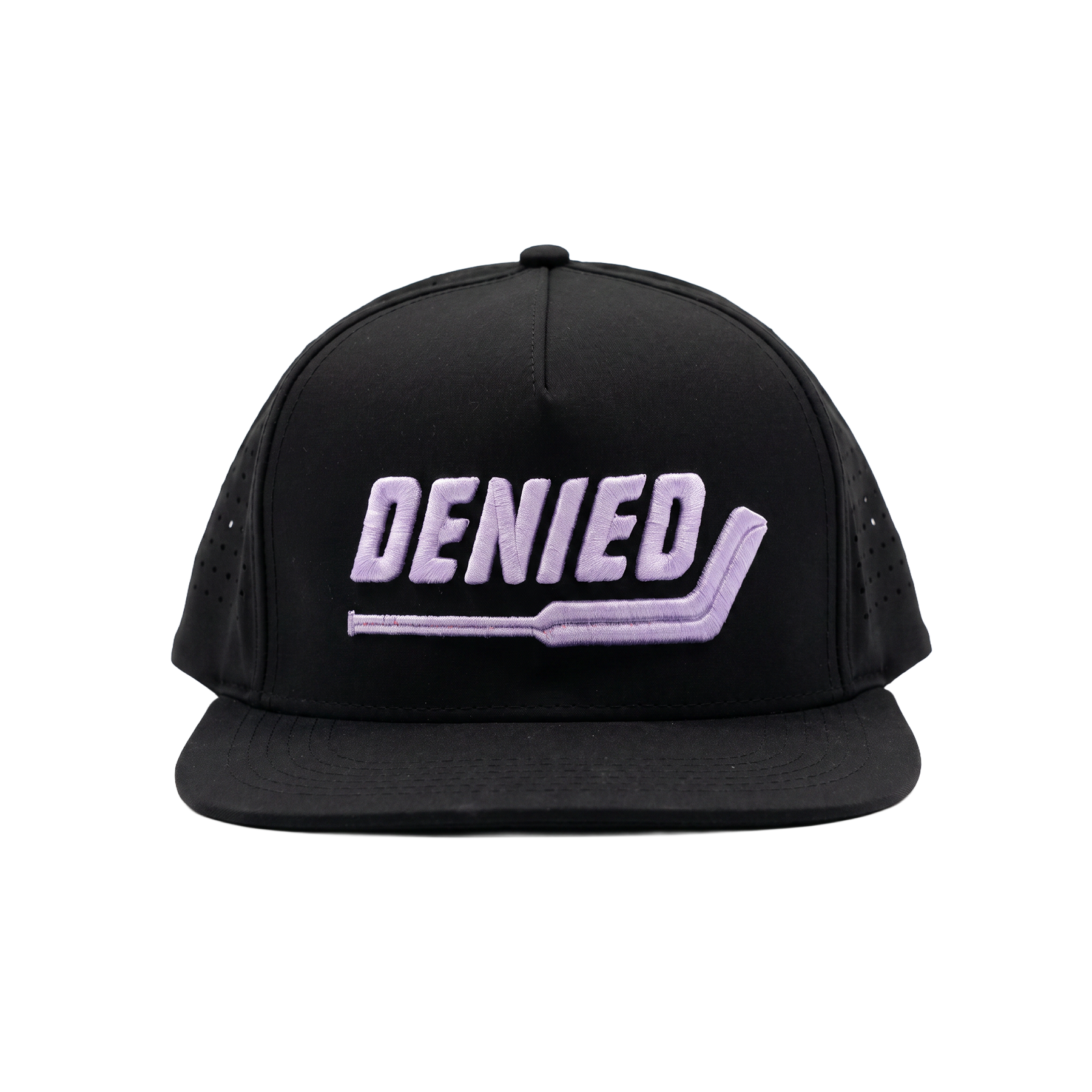 Denied Hockey Goalie Snapback Hat - Black/Purple