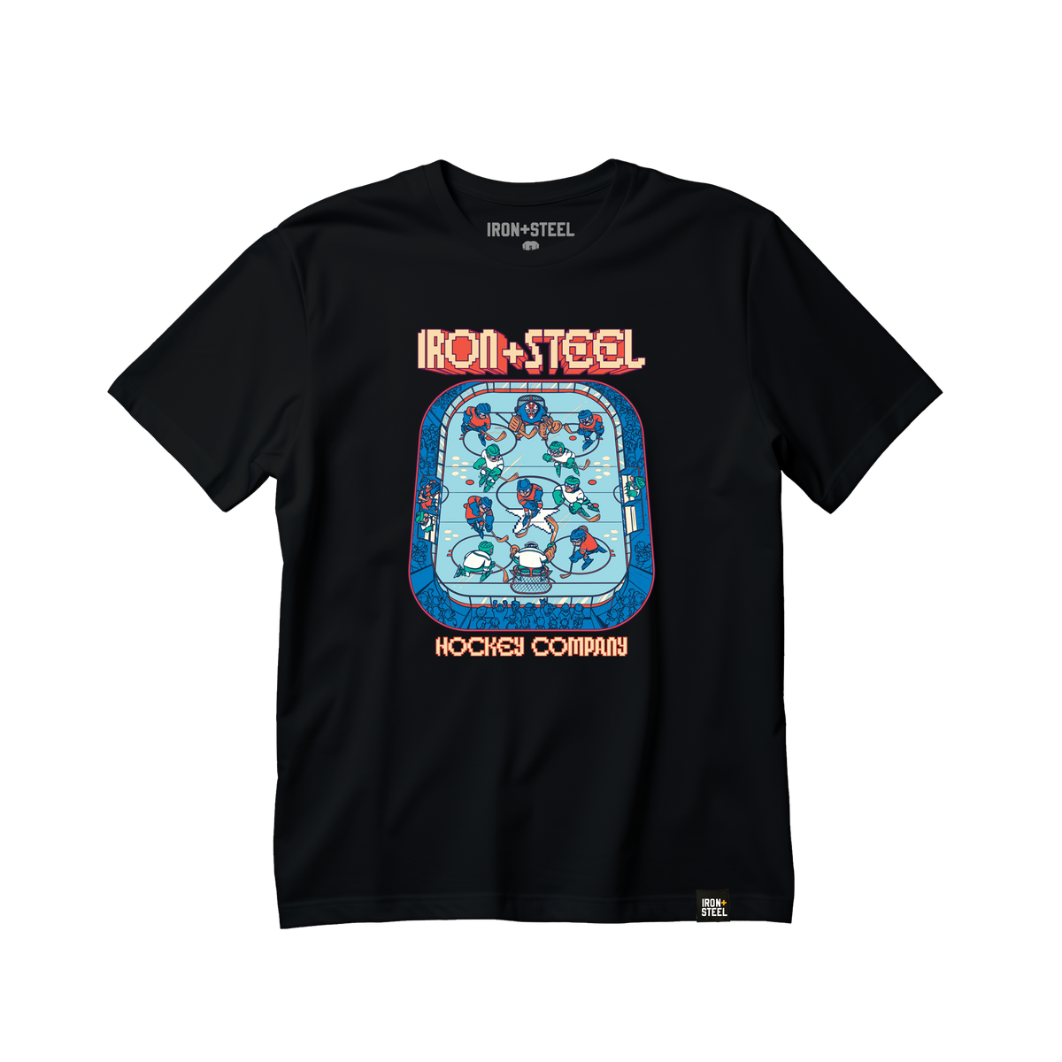 Retro Hockey Tee in black