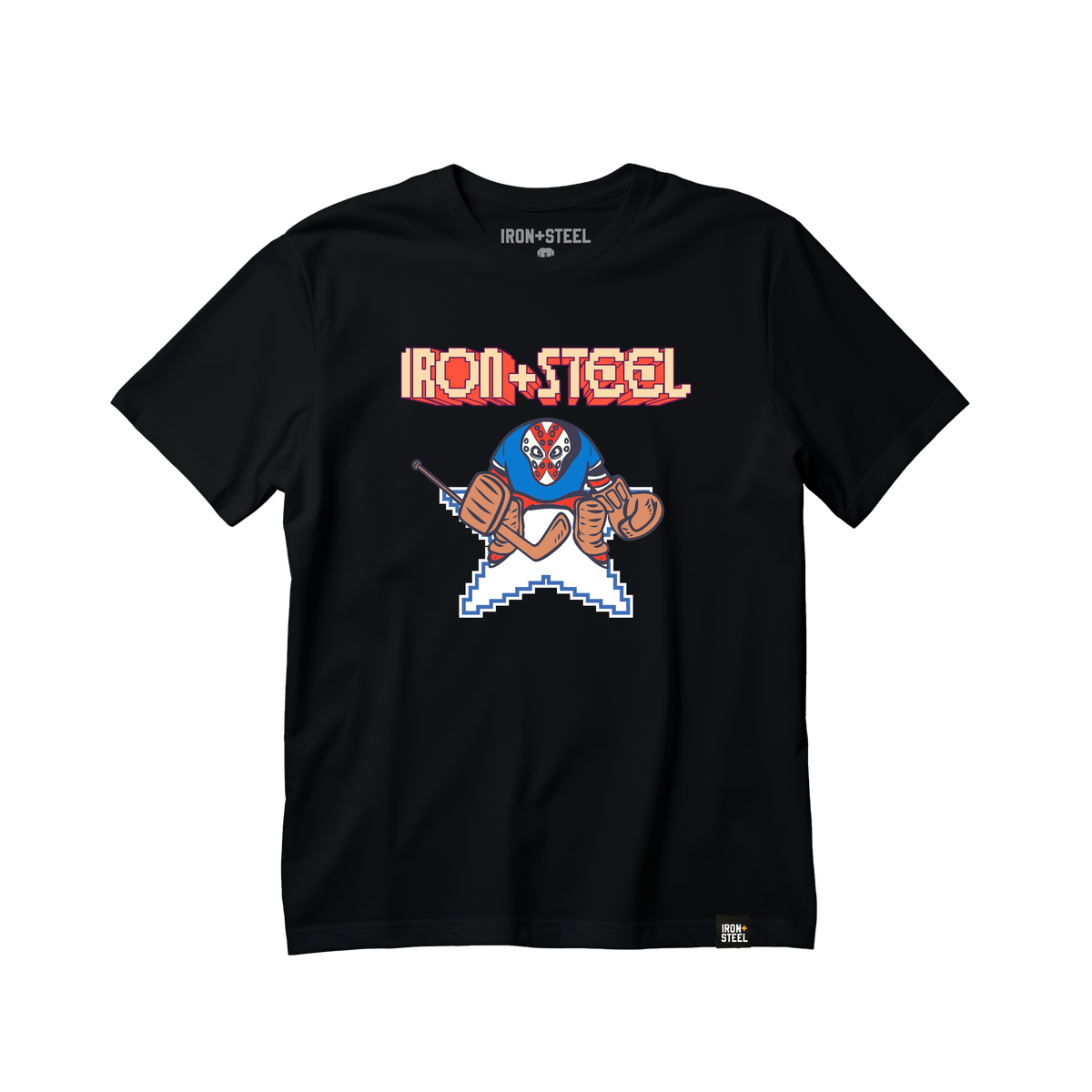 Retro Hockey Goalie Tee in black