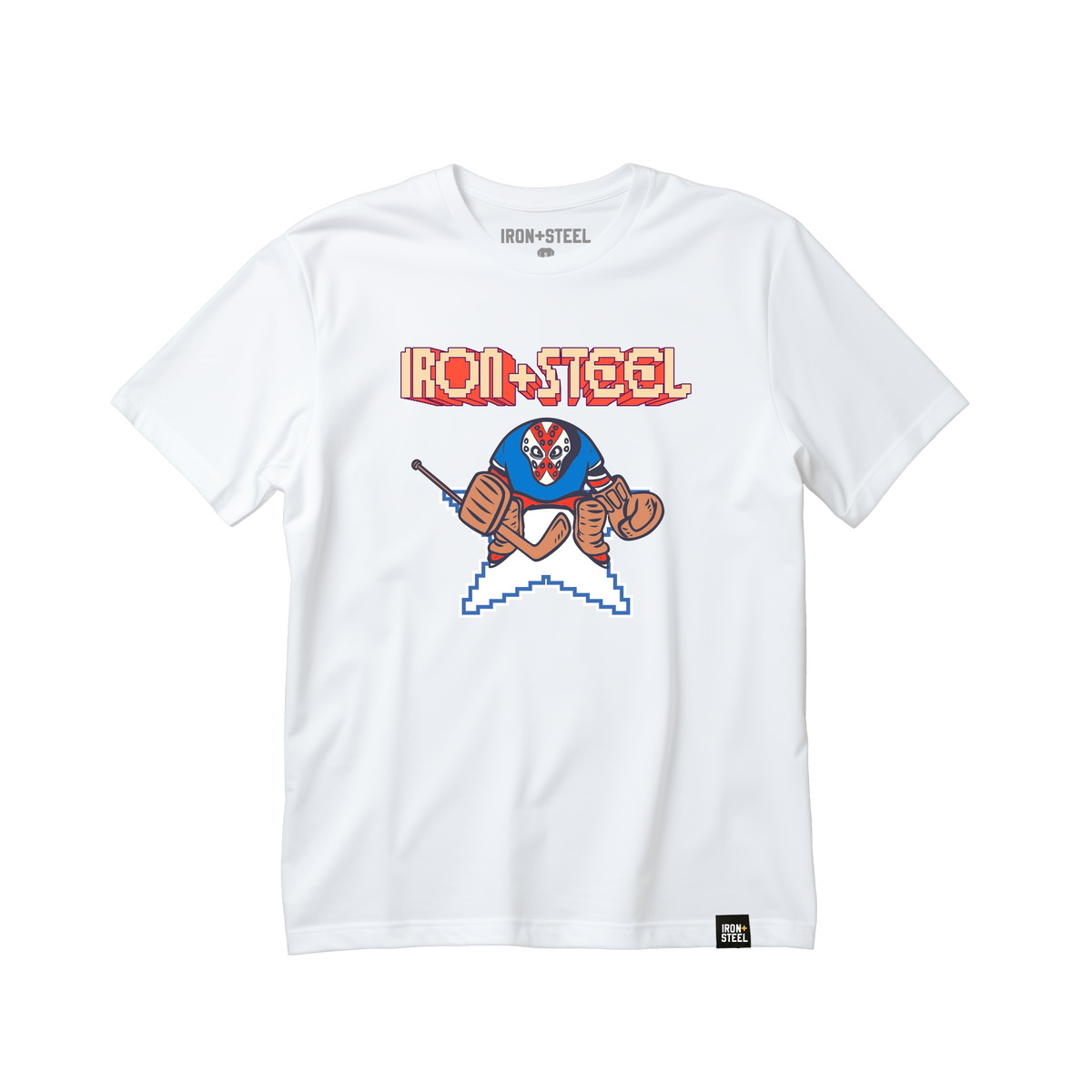 Retro Hockey Goalie Tee in white
