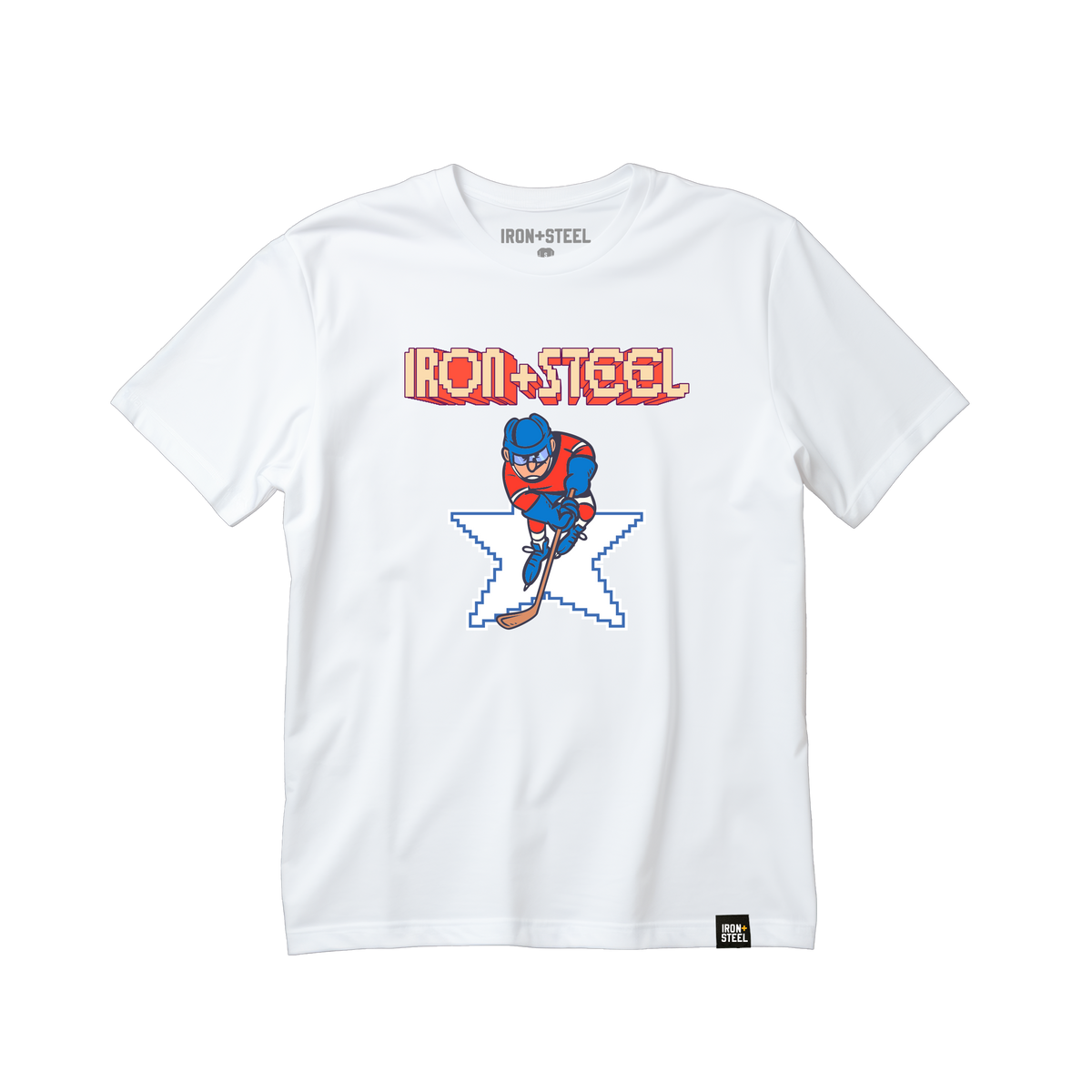 Retro Hockey Skater Tee in white
