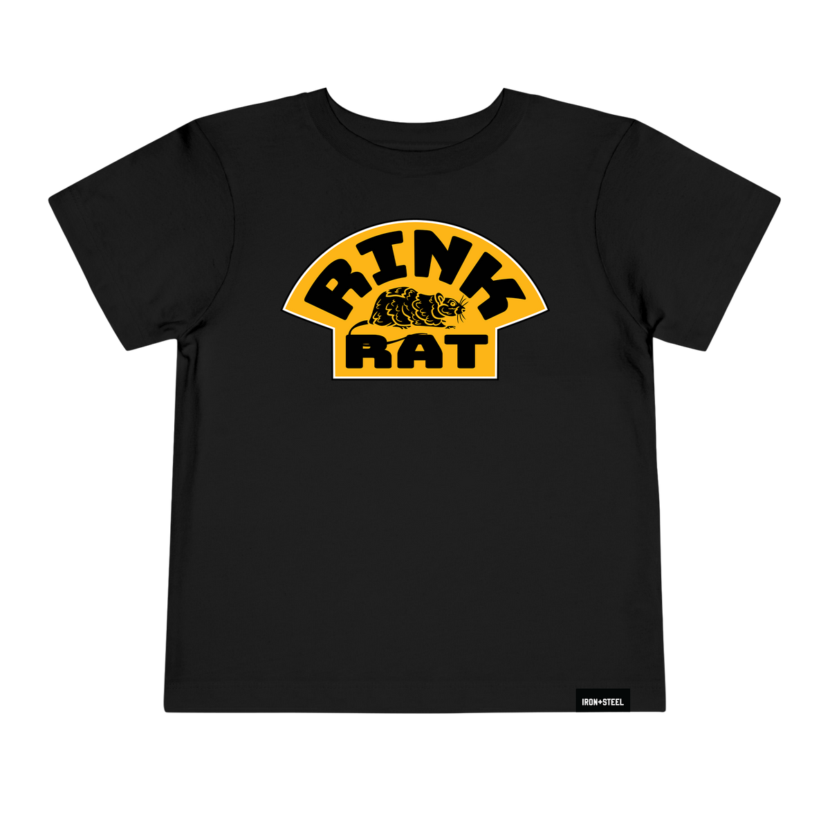 Rink Rat Hockey Toddler Tee in black, front