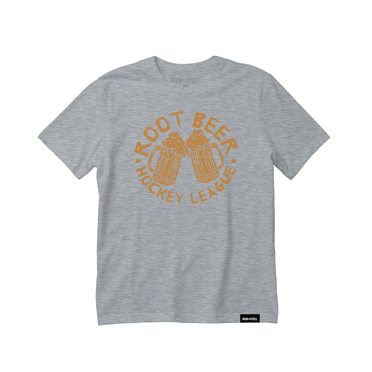 Root Beer Hockey Tee in grey