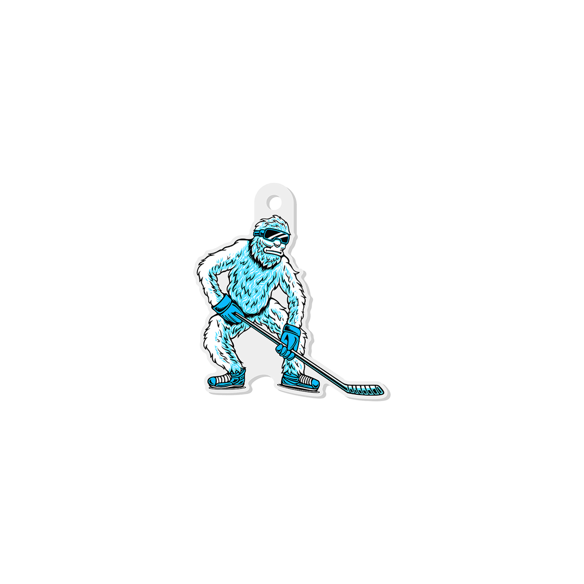 Sasquatch Player Hockey Keychain
