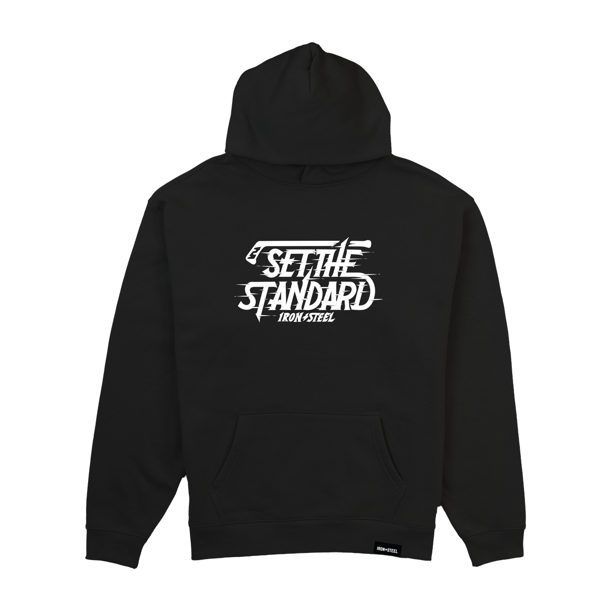 Set The Standard Hockey Midweight Hoodie – Black – Front