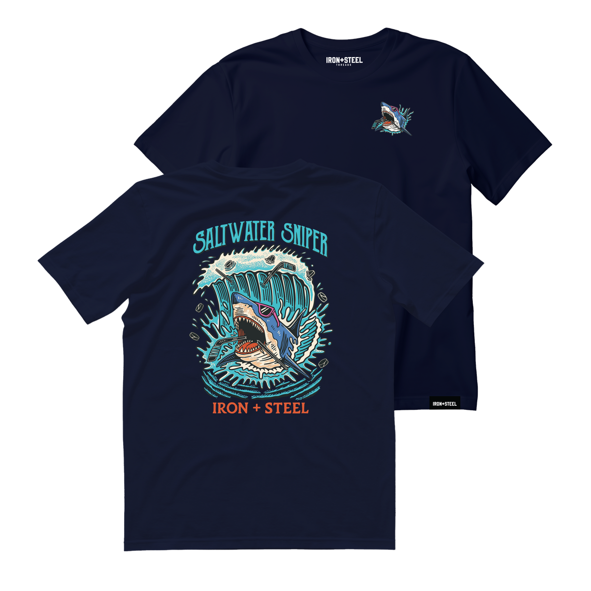Saltwater Sniper Hockey Tee in navy