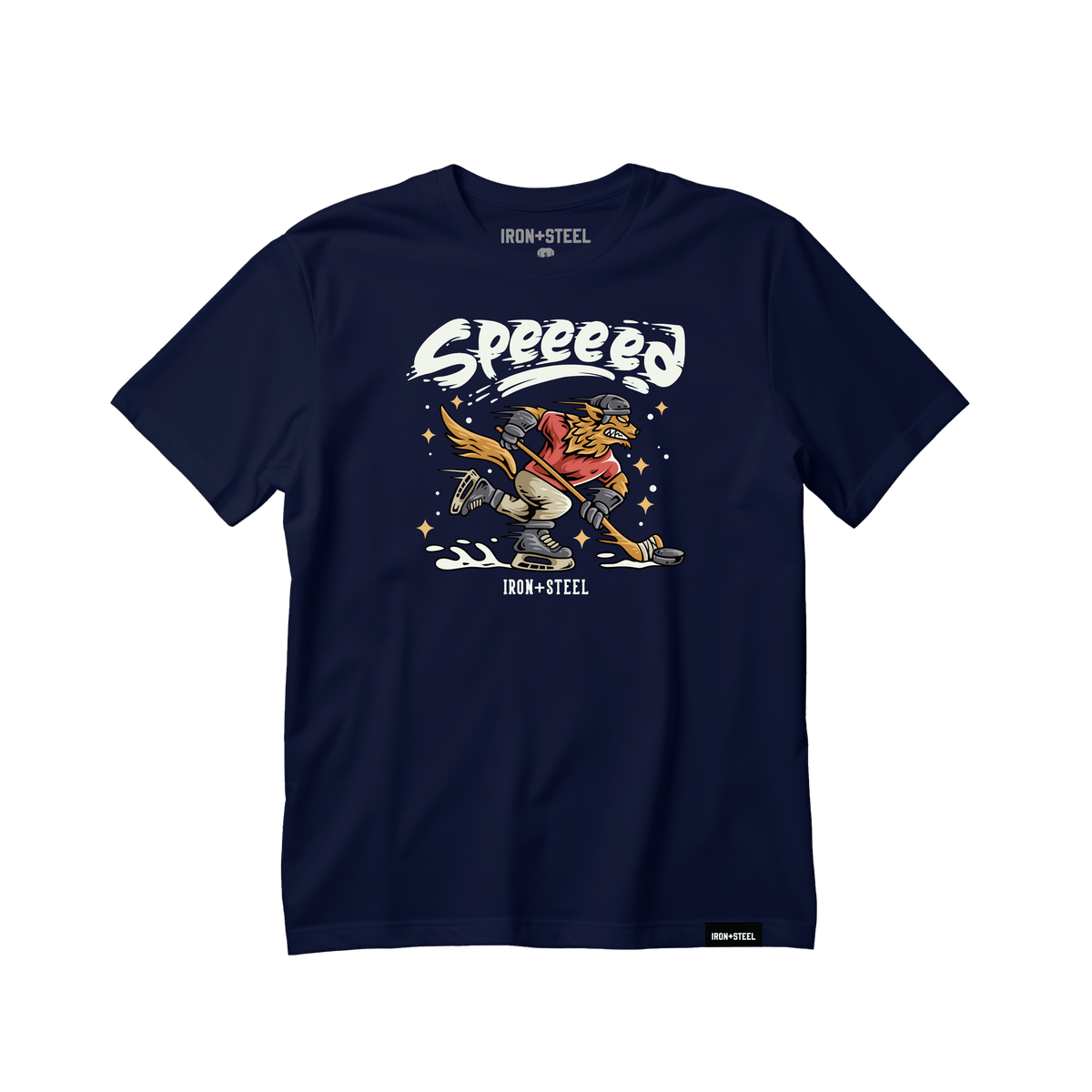 Speed Hockey Wolf Tee in navy