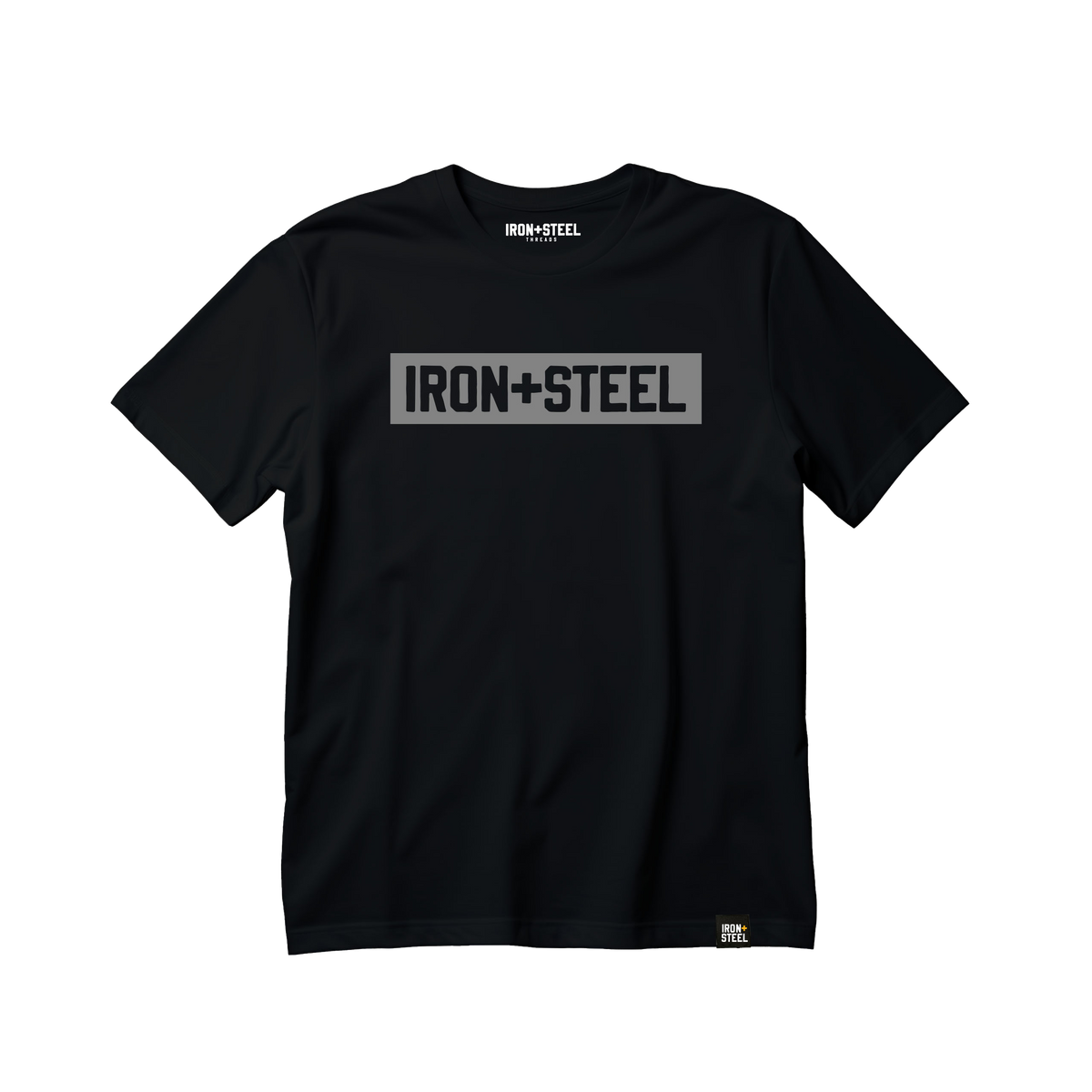 Steel Plate Hockey Tee in black, front