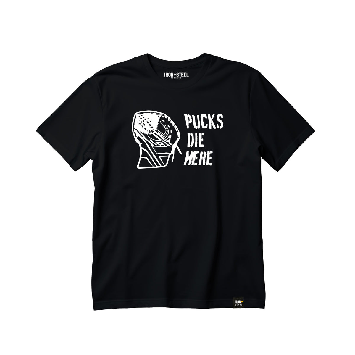 Pucks Die Here Hockey Goalie T-Shirt