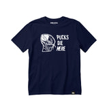 Pucks Die Here Hockey Goalie T-Shirt