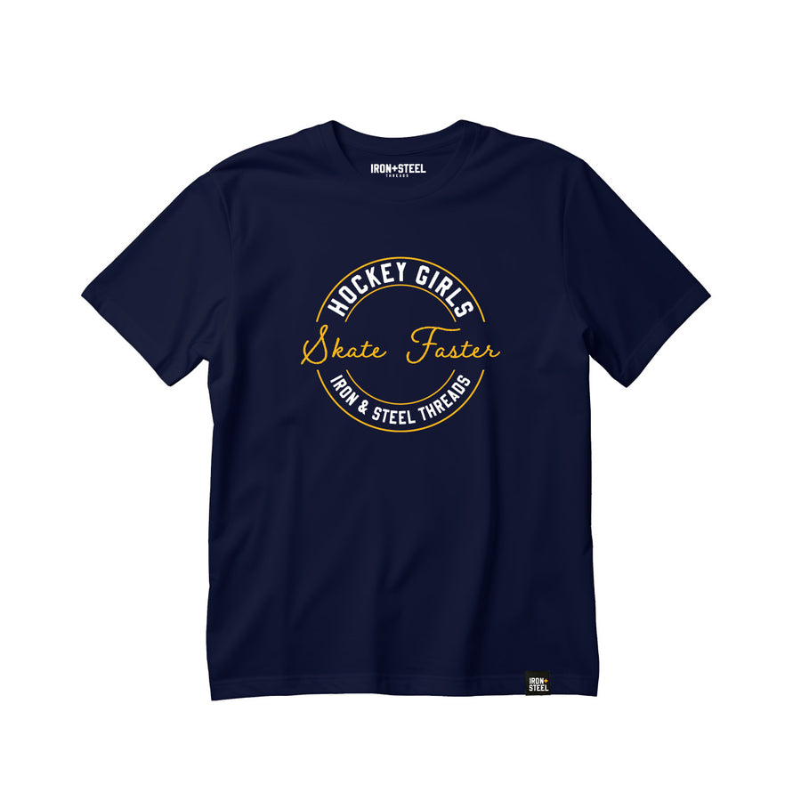 Hockey Girls Skate Faster USA Made Kids Tee