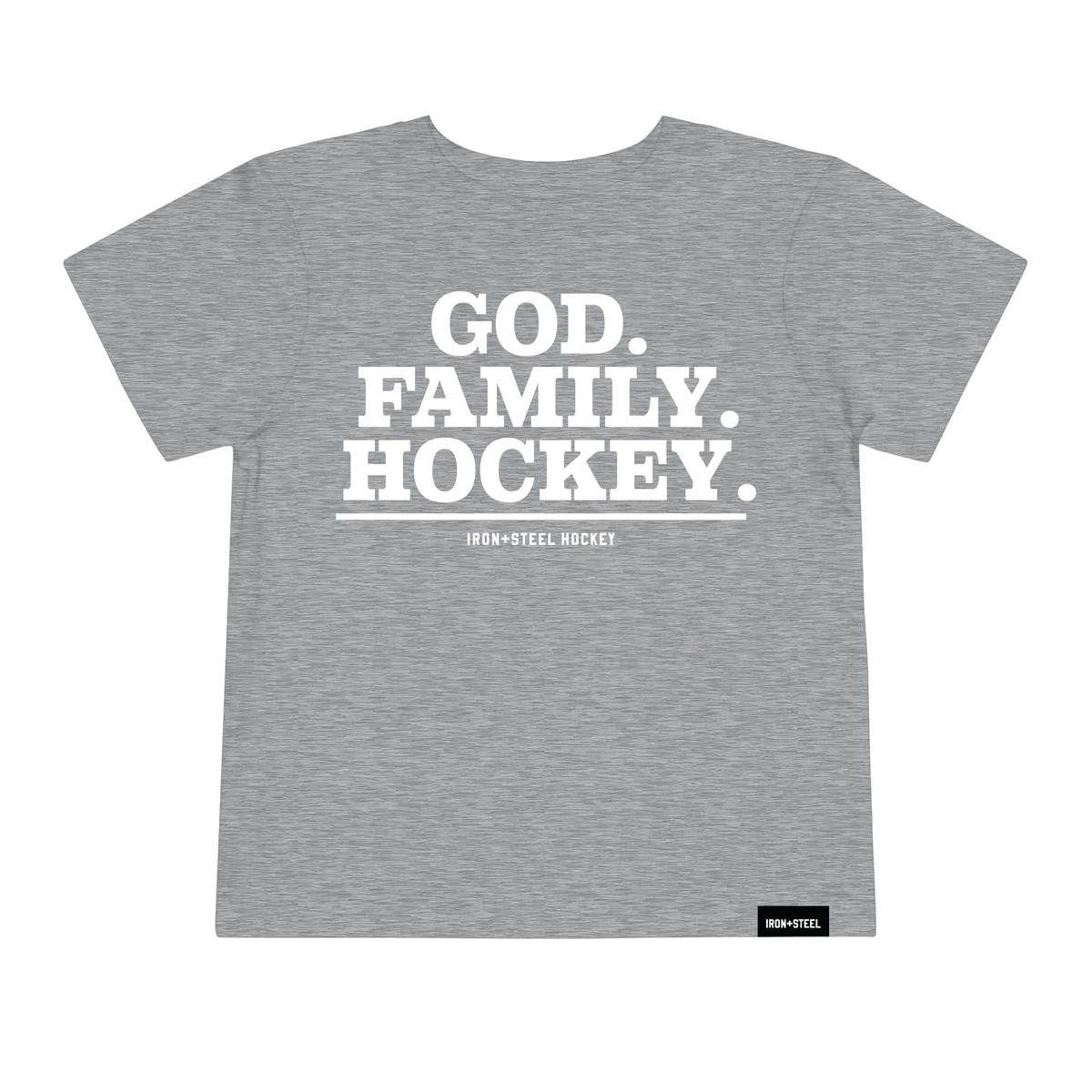 God Family Hockey Toddler Tee in grey