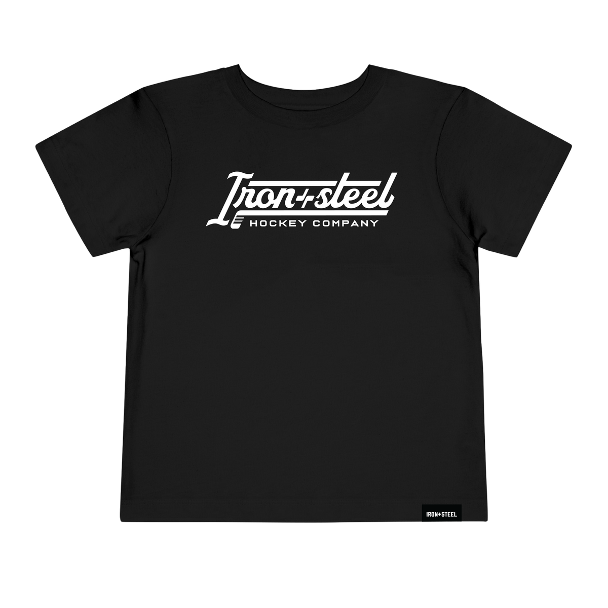 Iron+Steel Company Hockey Toddler Tee in black, front