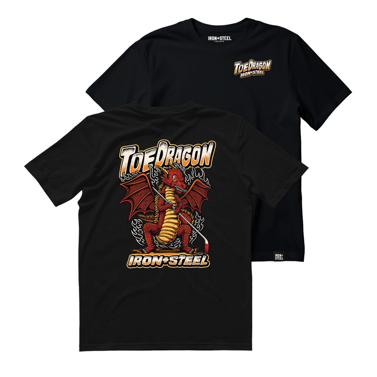 Toe Dragon Hockey Tee in black, back