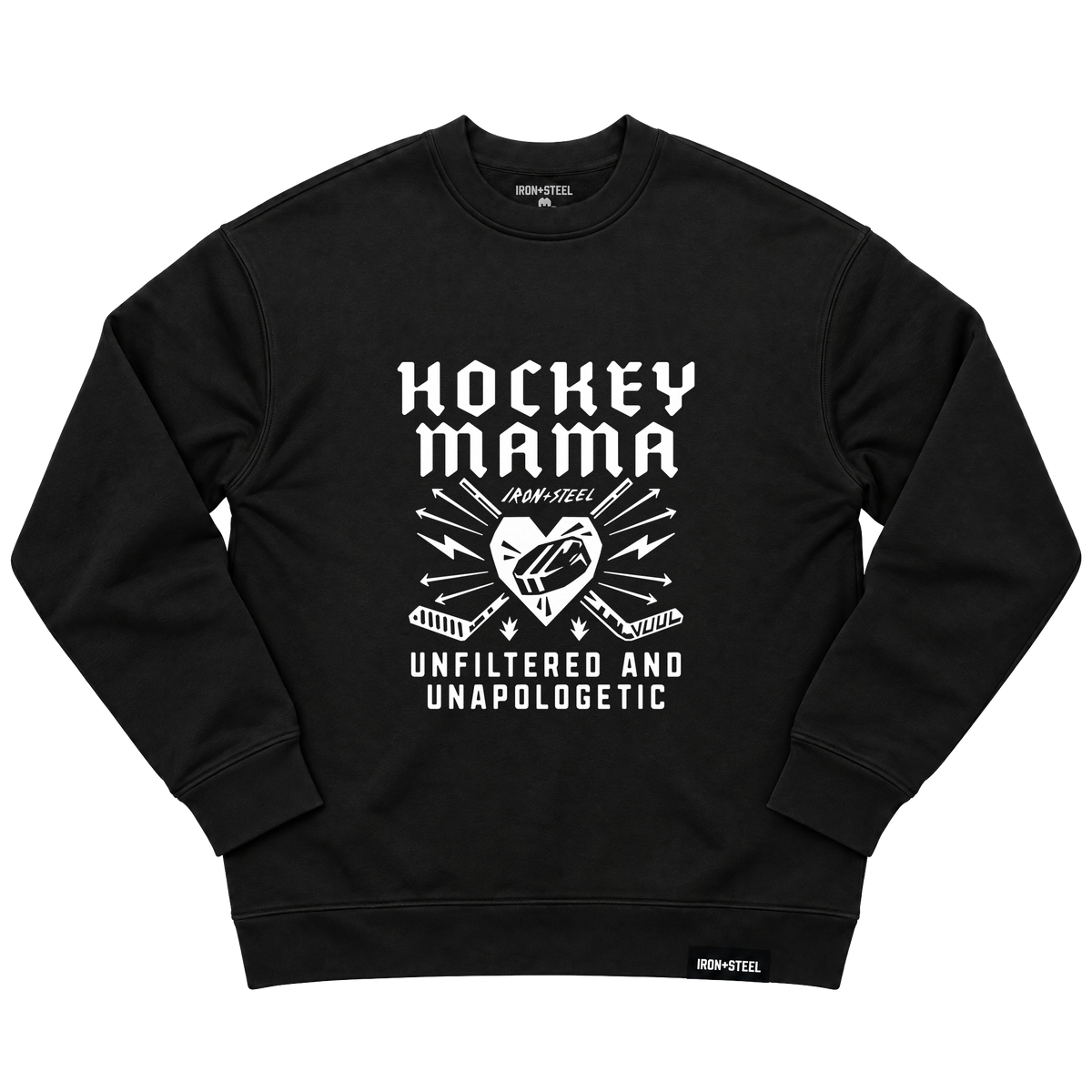 Unfiltered Hockey Mama Sweatshirt in black, front