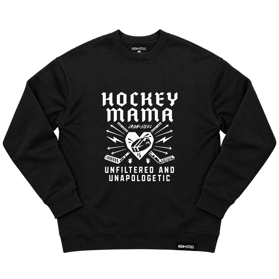 Unfiltered Hockey Mama Sweatshirt in black, front