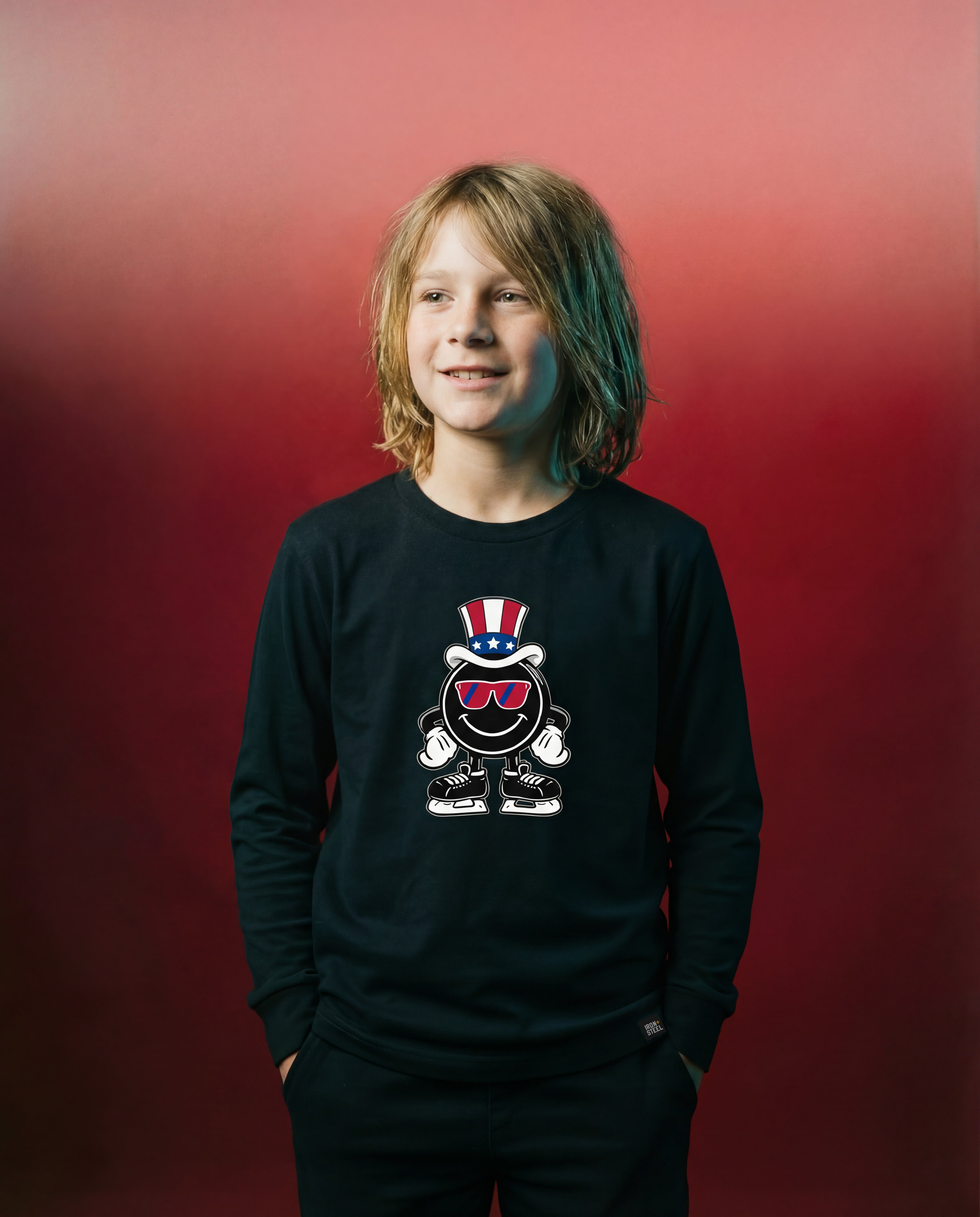 USA Puck Long Sleeve Hockey Tee