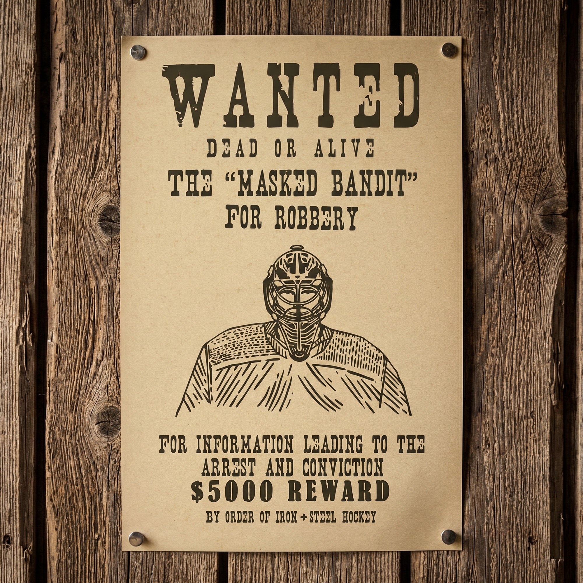 Wanted Goalie Poster - Limited Edition