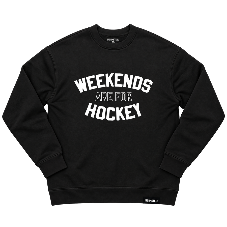 Weekends are for Hockey Sweatshirt in black, front