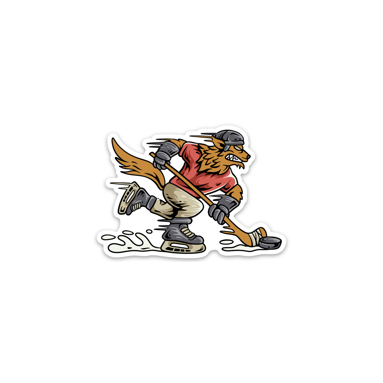 Wolf Hockey Sticker