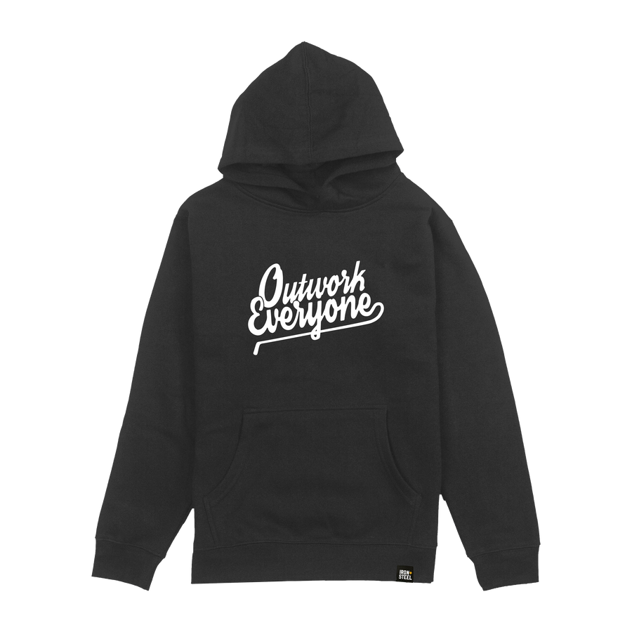 Outwork Everyone Hockey Youth Hoodie in black, front