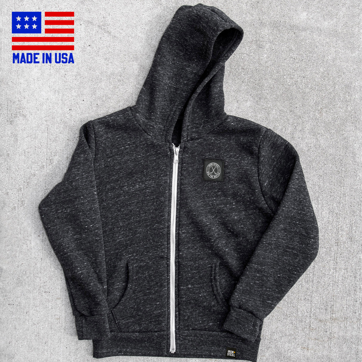 Kids Zipper Fleece Hoodie Charcoal