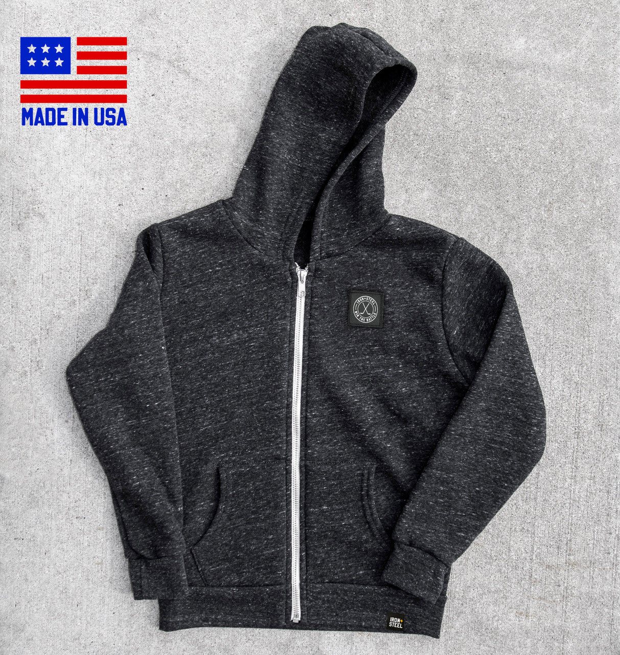 Kids Zipper Fleece Hoodie Charcoal