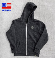 Kids Zipper Fleece Hoodie Charcoal