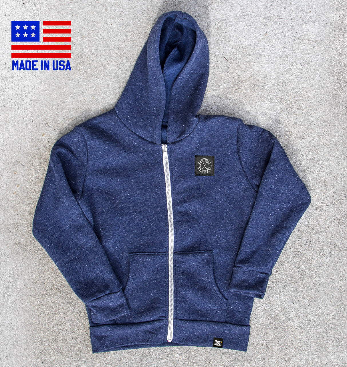 Kids Zipper Fleece Hoodie Navy