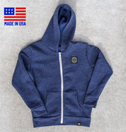 Kids Zipper Fleece Hoodie Navy