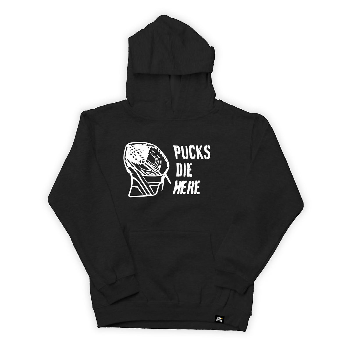 Pucks Die Here Youth Hoodie