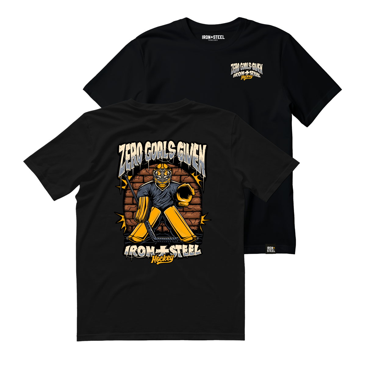 Zero Goals Given Hockey Tee in black