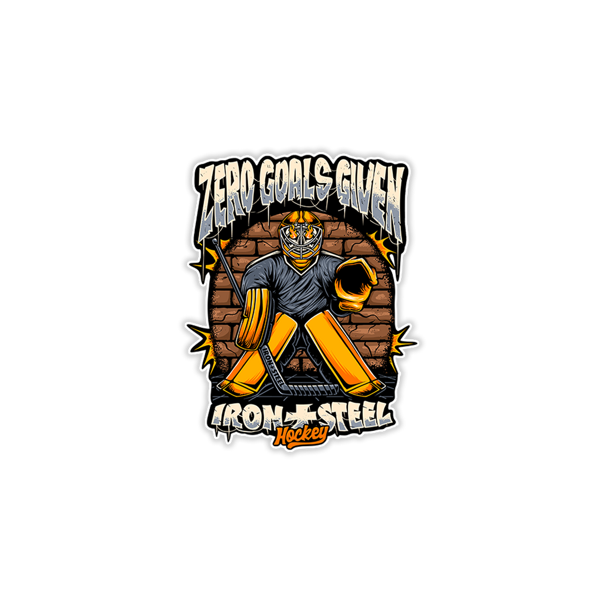 Zero Goals Given Hockey Sticker